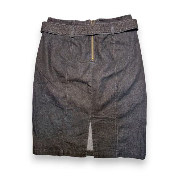 Chelsea & Theodore Dark Wash Denim Pencil Skirt w/ Oval Buckle Belt Size 8 - Picture 4 of 7